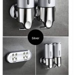 Επιτοίχια Σαπουνοθήκη τοίχου διπλή Soap Dispenser Γκρι-Inox 500ml Χ2 SD-2500