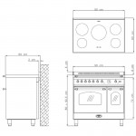 Lofra R LV D96 MFTE/5I Κουζίνα με Επαγωγικές Εστίες