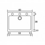 Sanitec Modern 339 (50x50 cm) νεροχύτης συνθετικός γρανίτης