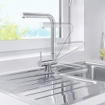 Blanco Laressa-F 521546 Μπαταρία Κουζίνας Σπαστή Chrome -Πόμολο αριστερά