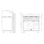Lofra R BI D96 MFTE/CI Κουζίνα με Εστίες Αερίου