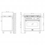 Lofra R BI G96 MFT/CI Κουζίνα με Εστίες Αερίου