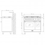 Lofra R LV D 96 MFTE/CI Κουζίνα με Εστίες Αερίου