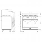 Lofra R NM D96 MFTE/CI Κουζίνα με Εστίες Αερίου