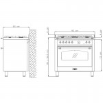Lofra R NM G96 MFT/CI Κουζίνα με Εστίες Αερίου
