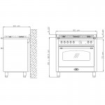 Lofra R R G96 MFT/CI Κουζίνα με Εστίες Αερίου