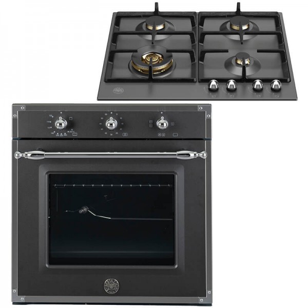 Bertazzoni Σετ F60 5 HER G K NE Φούρνος + P60 4L HER NE Εστία