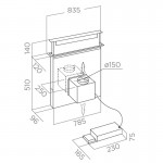 Elica Pandora IX/F/90 Απορροφητήρας Downdraft (βυθιζόμενος)