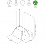 Elica Ikona Light BL Mat/F/60 Απορροφητήρας Νησίδα