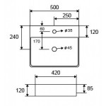 Karag LT 2173-SMDG Γκρι Ματ Επιτραπέζιος Νιπτήρας 50x42x12cm