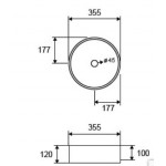 Karag LT 3134-MMDG Επιτραπέζιος Νιπτήρας Γκρι Ματ Ø35.5x35.5cm x12cm