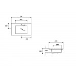 Karag LT 7506-75MB Nιπτήρας Πορσελάνη Επίπλου Μαύρος Ματ 760x470x180mm