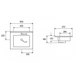 Karag LT 7506-60MB Nιπτήρας Πορσελάνη Επίπλου Μαύρο Ματ 600x470x180mm