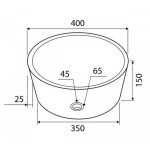 Karag Timur LBR Rosso Πέτρινος Νιπτήρας Ø40 x Y.15cm