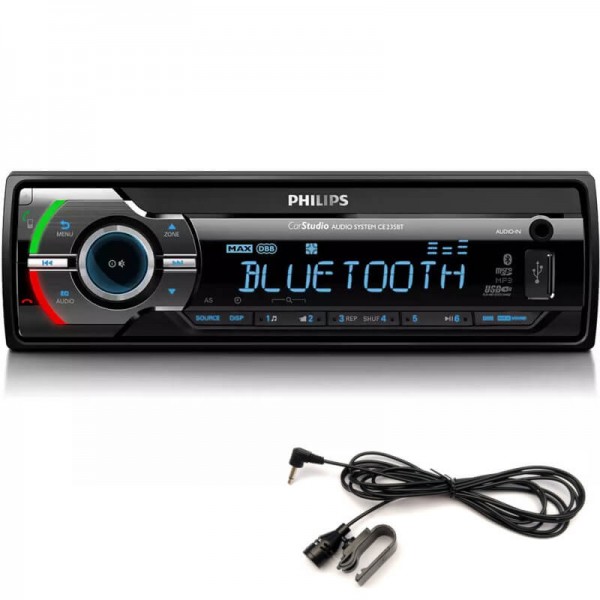 Philips CE235BT/GRS MIC Ηχοσύστημα αυτοκινήτου με Bluetooth και εξ. μικρόφωνο σετ