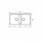 SANITEC Classic 334 (84x50cm) - Granite Grey