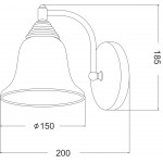 Aca AD80081W Φωτιστικό Απλίκα Μαύρο/Χάλκινο Με Γυαλί Αμμοβολή Moby