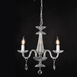 Aca BLK80383PCC Φωτιστικό Οροφής Πολυέλαιος Διάφανο/Ασημί Lompelia