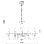 Aca BLK82185PCNC Φωτιστικό Οροφής Κρύσταλλο/Μελί Lunaria