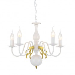 Aca DLA12005P Φωτιστικό Οροφής Πολυέλαιος Λευκό Velvet