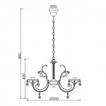 Aca DLA12153P Φωτιστικό Οροφής Πολυέλαιος Ορειχάλκινο/Διάφανο Faberge