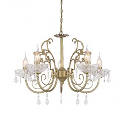 Aca DLA12155P Φωτιστικό Οροφής Πολυέλαιος Ορειχάλκινο/Διάφανο Faberge