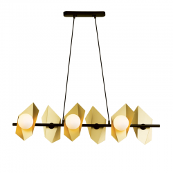 Aca HL42596P100BG Φωτιστικό Οροφής Χρυσό Polygon