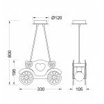 Aca MD110042P Φωτιστικό Οροφής Παιδικό Άμαξα Kingdom