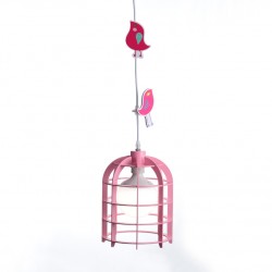 Aca MD150411P Φωτιστικό Οροφής Παιδικό Πουλάκια Ροζ Foret