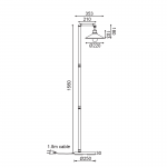 Aca AR4171F156BG Επιδαπέδιο Φωτιστικό Μαύρο Pipe