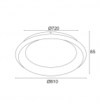 Aca BR71LEDC81BK Πλαφονιέρα Led Μαύρη Diana