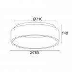 Aca BR81LEDC78BK Φωτιστικό Οροφής Led Μαύρο Apollo