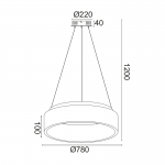 Aca BR81LEDP78BK Φωτιστικό Οροφής Led Μαύρο Apollo