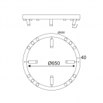 Aca JNBC48LED65BK Πλαφονιέρα Led Μαύρη Magneto