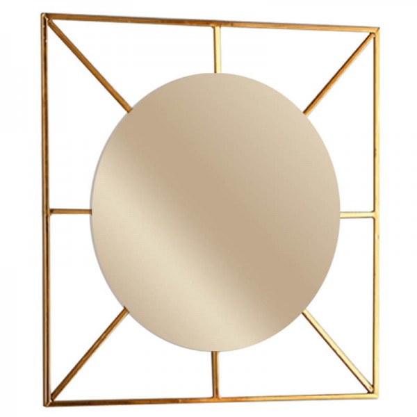 Καθρέφτης Oscar Μεταλλικός Χρυσό 70x70x1.5 831-G Καθρέφτης Oscar Μεταλλικός Χρυσό 70x70x1.5 831-G