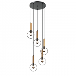 Aca HL39975P53BB Φωτιστικό Οροφής Μαύρο/Ορειχάλκινο Miracolo