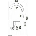 Armando Vicario Tozo 48780-410 Μπαταρία Κουζίνας Με Συρόμενο Ντους Black Brushed