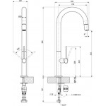 Armando Vicario Tozo 48780-400 Μπαταρία Κουζίνας με Αποσπώμενο Ντους Μαύρο Ματ