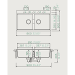 SCHOCK Cristadur Mono 15295-1302 Puro Ένθετος Νεροχύτης Γρανίτης 86x50cm