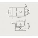 SCHOCK Cristadur Mono 15180-1302 Puro Ένθετος Νεροχύτης Γρανίτης 78x51cm