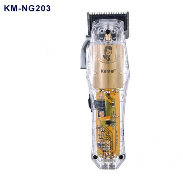 Kemei KM-NG 203 Επαγγελματική Eπαναφορτιζόμενη Διάφανη Κουρευτική Μηχανή