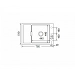 Schock Cristadur Mono 15180-1442 Ένθετος Νεροχύτης Γρανίτης 78x51cm SILVERSTONE