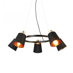 Aca EG215P73BK Φωτιστικό Οροφής Πολύφωτο Μαύρο Norma