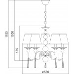 Aca AD90045D Φωτιστικό Οροφής Πολυέλαιος Ασημί Evita