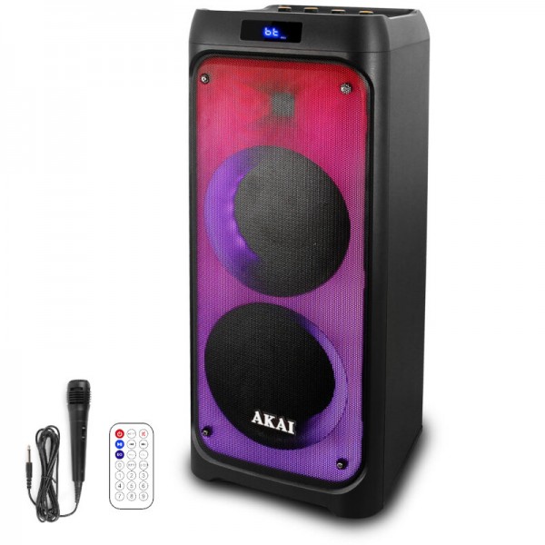Akai Party Speaker 260 Φορητό Bluetooth party speaker με LED, USB, micro SD, Aux-In και ενσύρματο  μ