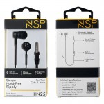 NSP HN25 Black In ear ακουστικά ψείρες Hands Free