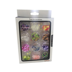 AOYASIYUE NAIL ART DECORATION FLAKES - ΔΙΑΚΟΣΜΗΤΙΚΑ ΝΥΧΙΩΝ 12 ΤΜΧ