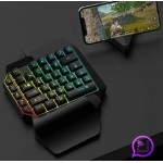 Ενσύρματο Gaming Πληκτρολόγιο RGB JX-K8 One Handed USB με Πολύχρωμο Φωτισμό LED