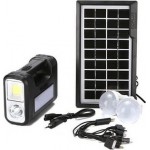 GDLite Ηλιακό Σύστημα Φωτισμού Φόρτισης Με Panel Μπαταρία Φακό + 3 Λάμπες GD-8017