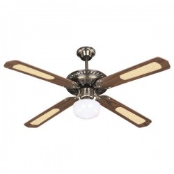 Eurolamp 300-25000 Ανεμιστήρας Οροφής με Φως 1xE27 και Τηλεχειριστήριο Φ130 Καφέ/Χρυσός 70W